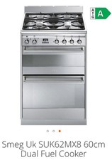 Smeg Uk SUK62MX8 60cm Dual Fuel Cooker