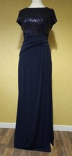 PHASE EIGHT blue sparkle maxi sz 14 evening long party wedding guest navy prom 