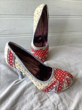 Irregular Choice Mutiny Union Jack Heel Shoes Size 38(U.K. 5)