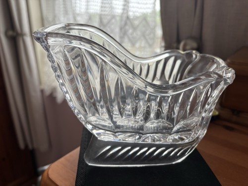 Crystal glass santa sleight - santa,