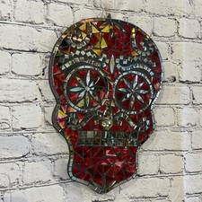 Red Skull Mosaic Tile Wall