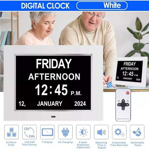 Digital alarm clock - clock, day