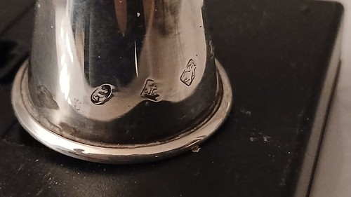 Solid silver conical candle - silver,