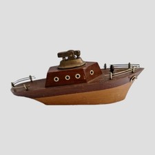 Vintage Wooden Boat Table Lighter Retro Maritine Untested Spares / Repairs Ship