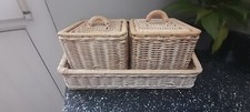 LOVELY WICKER LIDDED STORAGE BOXES WITH SHELF