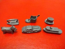 Vintage metal Monopoly pieces (set of 6) Red Box Waddingtons Edition 