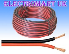 13 STRAND 2.5A 2 X 0.5MM SPEAKER LOUDSPEAKER CABLE WIRE CAR AUTO RED BLACK 10M