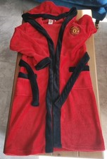 Manchester United MUFC Kids Fleece Dressing Gown Red & Black Age 11-12