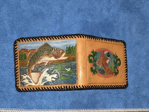 Vtg hand tooled painted - tooled,