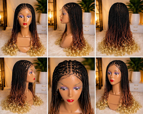 Ombré black blonde braided - ombré,