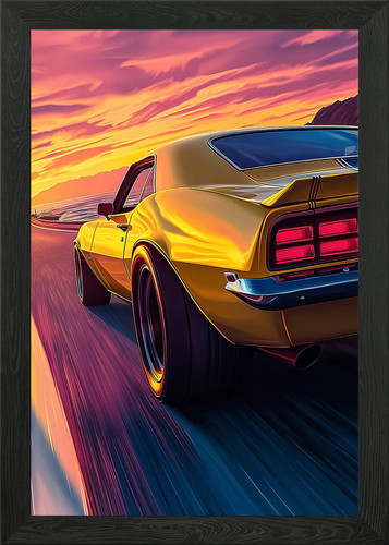 Classic muscle car sunset - muscle,