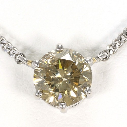Pt850 platinum necklace brown - platinum,