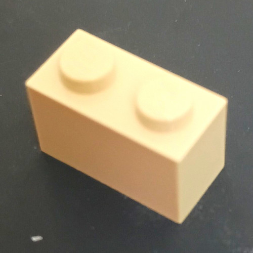 Lego white plastic 1x2 - white,
