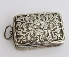 Antique Georgian sterling solid silver vinaigrette Joseph Willmore 1827