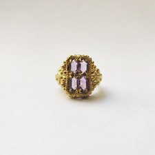 Silver Created Amethyst Gold