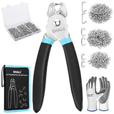 SHALL Hog Ring Pliers Kit with 600pcs Galvanized Hog Rings (3/8’’, 1/2’’,3/4’’)