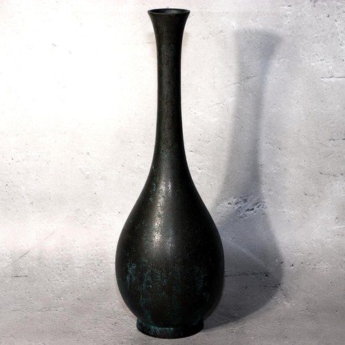 Japanese bronze flower vase - japanese,