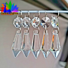 5 Chandelier Torpedo Cut Glass