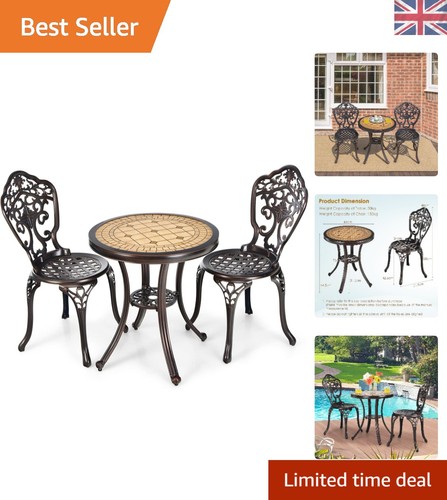 Cast aluminum bistro set - bistro,