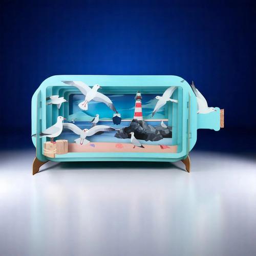 Message bottle pop up - bottle,