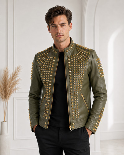 Men olive green studded - men's,