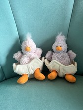 Russ Berrie Egg Chick Duck Soft Toy Plush 5” Vintage Bundle x2
