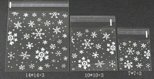 10x clear cello - snowflake, xmas
