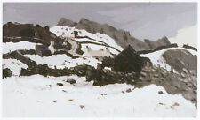 Snow above Deiniolen Kyffin Williams Wales print in 11x14 mount SUPERB