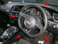 AUDI A5 S5 R5 RS4 A4 BLACK EDITION FLAT BOTTOM STEERING WHEEL GLOSS BLACK 54K