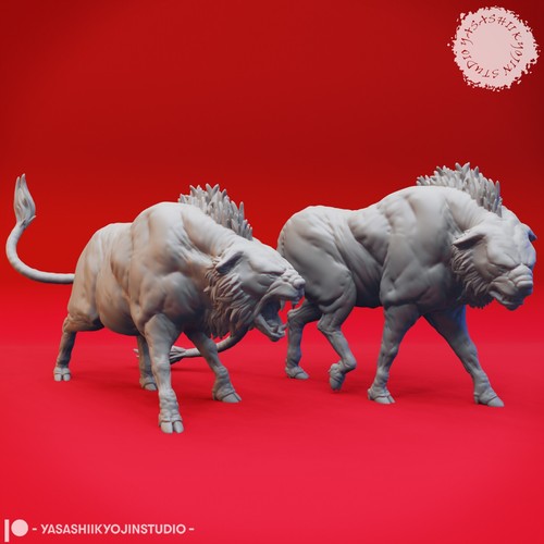 Leucrotta 54mm miniature - leucrotta,