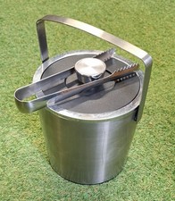 Vintage Ice Bucket With Tongs.