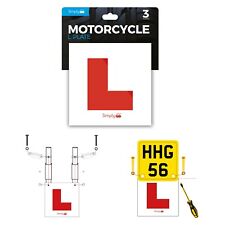 Simply 3 Pack Motorcycle Motorbike Scooter Learner L Plates Adhesive & Fittings