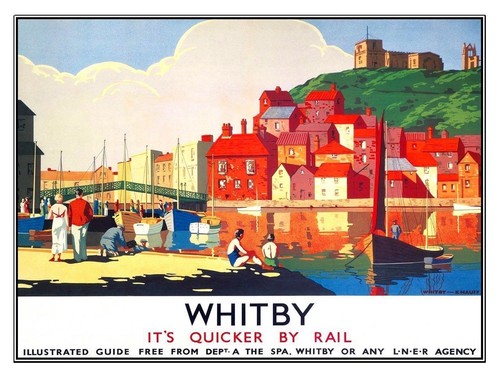 Whitby train plaque retro - train,