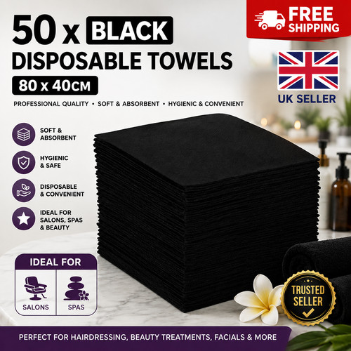 Black disposable towels - 50,