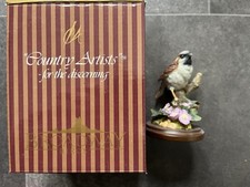 Country Artists Sparrow With Ivy Leaves Toad Flax Ornament