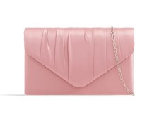 Women Satin Pleated Clutch Bag