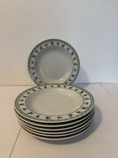 Set Of 7 Tognana Porcellane Italy Rimmed Shallow Pasta Bowls.