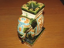 Vintage Green Ceramic Elephant