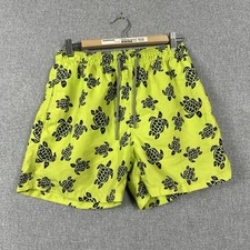 Vilebrequin Swim Shorts Mens Size Large Turtle Print Lime Green 