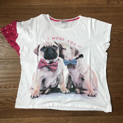 Avon ladies pug puppy - puppy, pyjamas