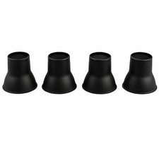 Set of 4 Black 14cm Elephant Feet Cone Raisers for Chairs and Beds