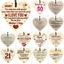 WOODEN MESSAGE HEARTS 10cm