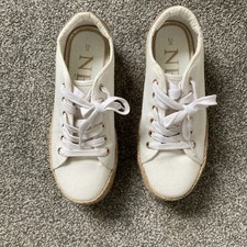 Ladies Next Wedge Heel Canvas Trainers Size3.5
