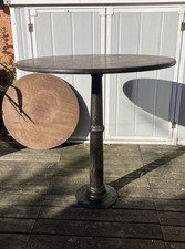 Antique / Vintage Wrought Iron Poseur Stool Height Bar Table. 2 Round Table Tops