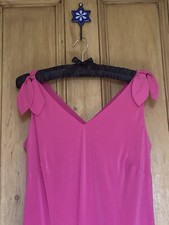 Vintage LAURA ASHLEY Long Silk Ties On Shoulders Dress Maxi Small UK12 US8 EUR38