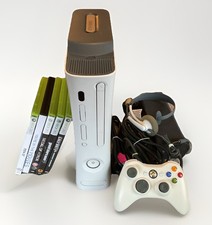 White XBox 360 (Jasper) 120GB Console + Controller + 5 Games inc. GTA 5 + CoD