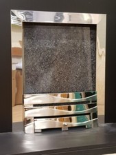 REPLACEMENT GAS FIRE FRAME CHROME CAST IRON 16" FRET 3 PIECE MAGNETIC TRIM