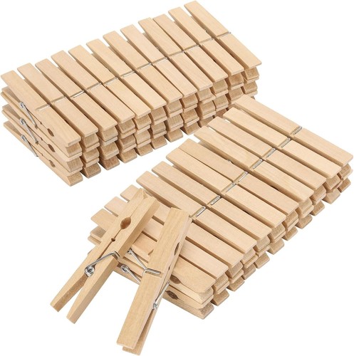 Clothes pegs 100 bamboo - pegs,