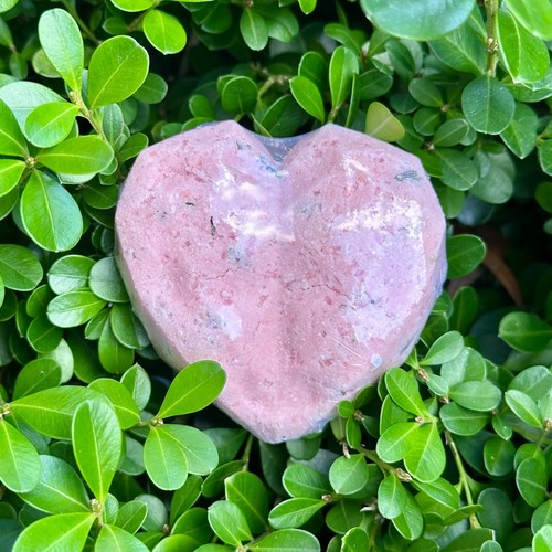 Heart shaped pink bath bomb - heart-shaped,