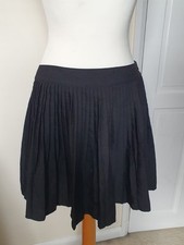 Gianfranco Ferre Designer Black Pleaded Mini Skirt Waist 29" A-Line Skirt